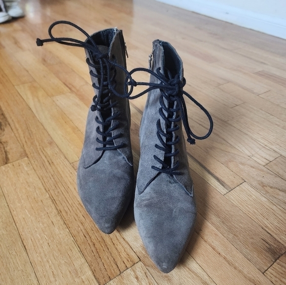 Archive Womens Victorian Style Ankle Boots Barrow Grey Suede Leather size 5.5 - Picture 2 of 8